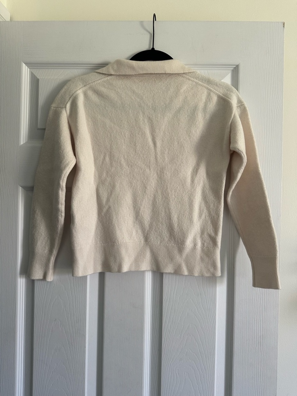 Size S Wilfred Women’s Merino Wool Collared Polo Sweater Cream Cozy - Picture 3 of 6